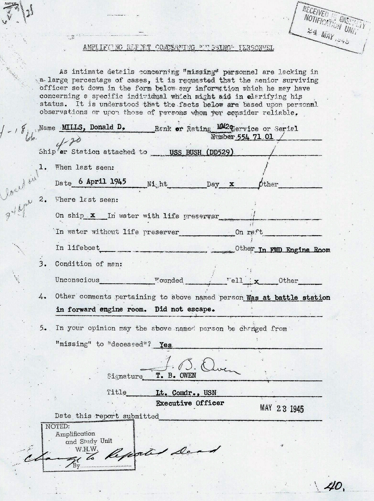 Donnell Mills - MM2c - disposition