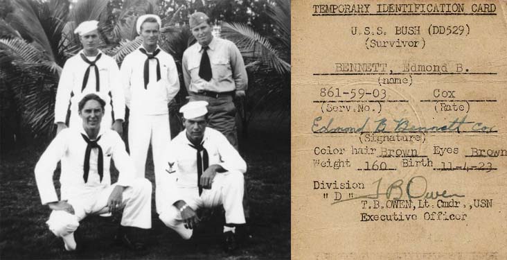 Ed Bennett & Shipmates in Hawaii after sinking